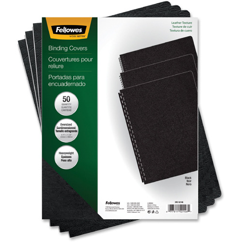 Fellowes Executive™ Presentation Covers - Oversize, Black, 50 pack