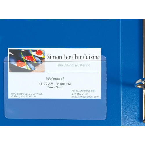 C-Line Self-Adhesive Business Card Holders, Top Load, 3-1/2 x 2, Clear, 10/Pack