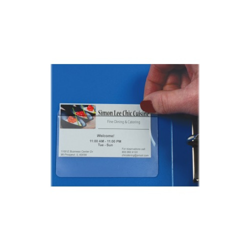 C-Line Self-Adhesive Business Card Holders, Top Load, 3-1/2 x 2, Clear, 10/Pack