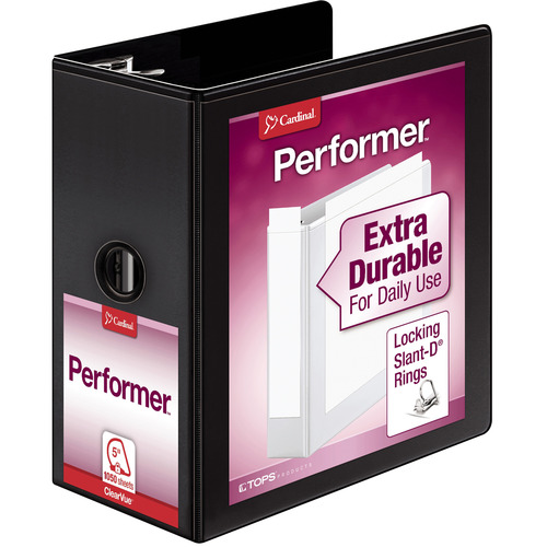 Cardinal Performer ClearVue 5 Slant-D Binder - CRD17951 