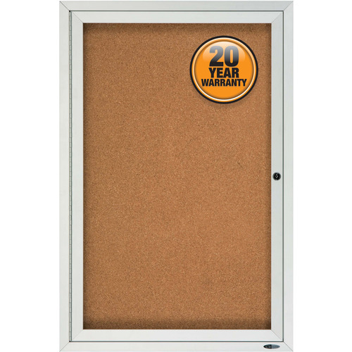 Quartet Enclosed Cork Bulletin Board for Outdoor Use - 36