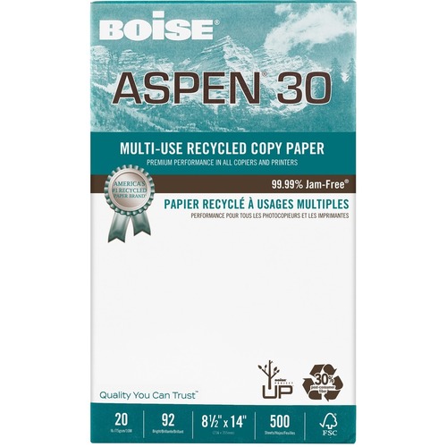 Boise ASPEN Inkjet Copy & Multipurpose Paper - 30% Recycled