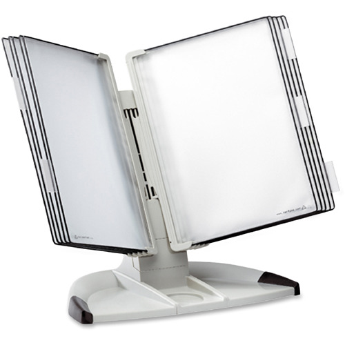 Tarifold Modular Desktop Reference System - Desktop - 10 Panels - Removable Sleeves, Wire-reinforced - Grey - Polypropylene Panel - 1 Each