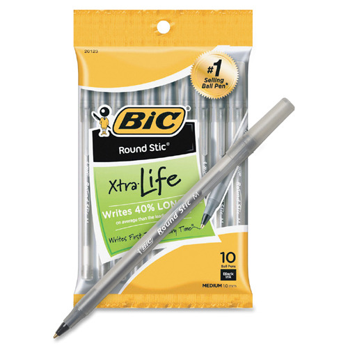Round Stic Ballpoint Pen, Blue Ink, Medium Point, 1.0 mm, 60 per Box