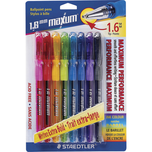 Staedtler Mars Ballpoint Pen, Medium Point, Assorted Colors - 10 pack