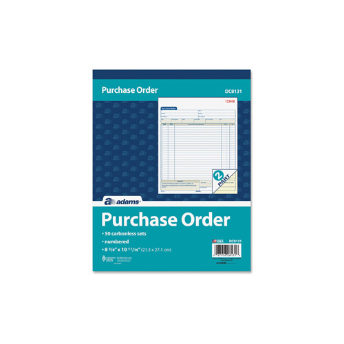 Adams 2-Part Carbonless Purchase Order Book - ABFDC8131