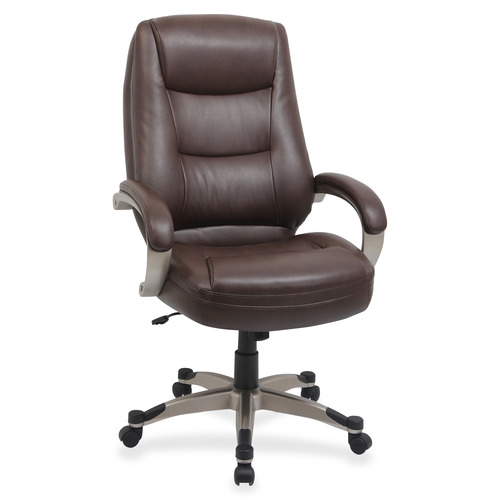 Lorell Westlake Series Executive High-Back Chair - Saddle Leather Seat - Black Polyurethane Frame - Saddle - 1 Each Lorell Westlake Series Executive High-Back Chair - Saddle Leather Seat - Black Polyurethane Frame - Saddle - 1 Each