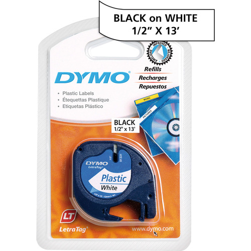Dymo Letratag 91331 Polyester Tape - 0.5 X 13' - 1 Roll - Label Tape  Cartridge (dym91331) 
