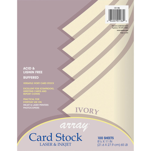 100 Ivory Colored Card Stock Paper - 65lb, Legal Size Heavyweight Printer Paper, Thick Sheet, 8.5 x 14 Inches, Beige