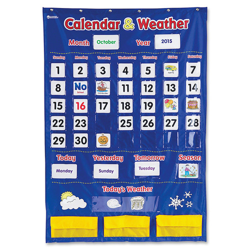 Learning Resources Calendar/Weather Pocket Chart - Theme/Subject: Learning - Skill Learning: Weather, Holiday, Day, Month, Celebration, Season, Week, Calendar - 3-6 Year - 1 Each Learning Resources Calendar/Weather Pocket Chart - Theme/Subject: Learning - Skill Learning: Weather, Holiday, Day, Month, Celebration, Season, Week, Calendar - 3-6 Year - 1 Each