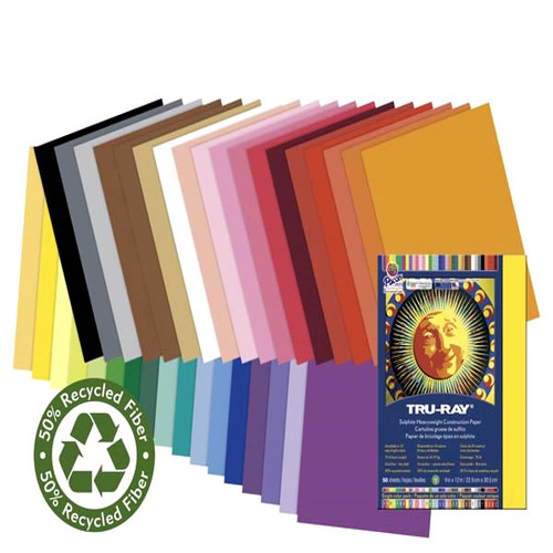 TruRay Dark Green Construction Paper (50 Packs Per Case) [103021]