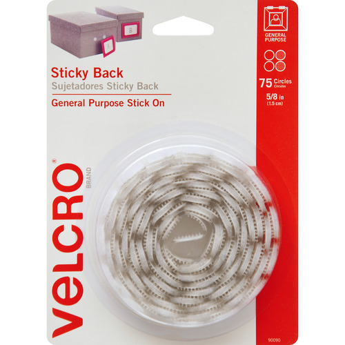 Velcro Sticky Back Peel Fasteners Black Round Shaped 5/8 in (1.5cm) 15  Circles