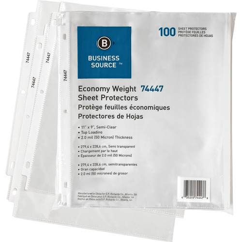 Business Source Economy Weight Sheet Protectors - 11
