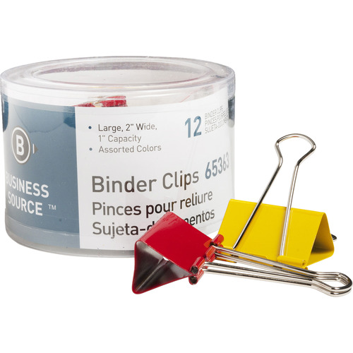 ACCO Binder Clips, Large, Black, 12/Box