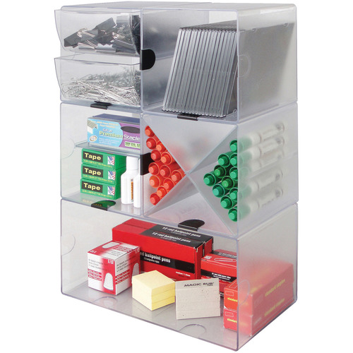 Rubbermaid Optimizers Four-Way Organizer with Drawers, Plastic, 10 x