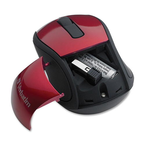Verbatim Wireless Mini Travel Optical Mouse - Red - VER97540