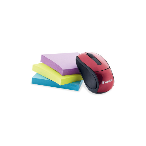 Verbatim Wireless Mini Travel Optical Mouse - Red - VER97540