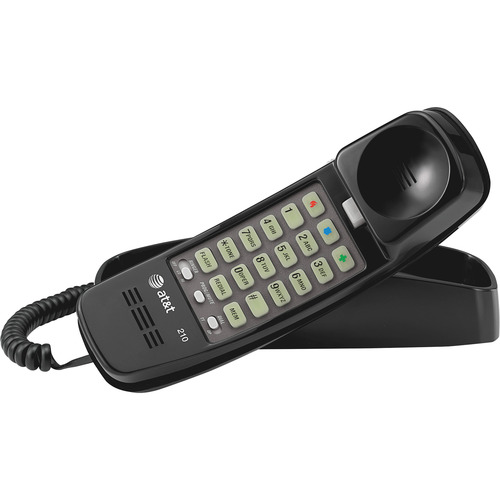 AT&T 210 Corded Trimline Phone with Speed Dial and Memory Buttons, Black, Sold as 1 Each AT&T 210 Corded Trimline Phone with Speed Dial and Memory Buttons, Black, Sold as 1 Each