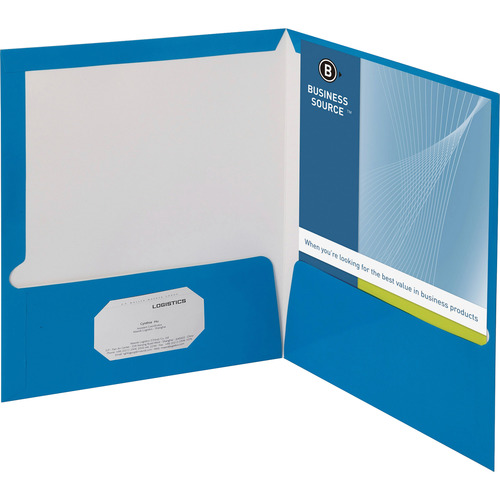 Business Source Letter Pocket Folder - BSN44423 - Shoplet.com