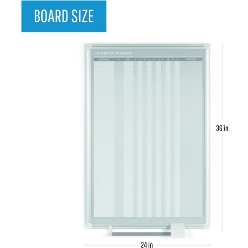 MasterVision Magnetic Vertical Planner Board - 24x36 Inch Dry-Erase Scheduling Board