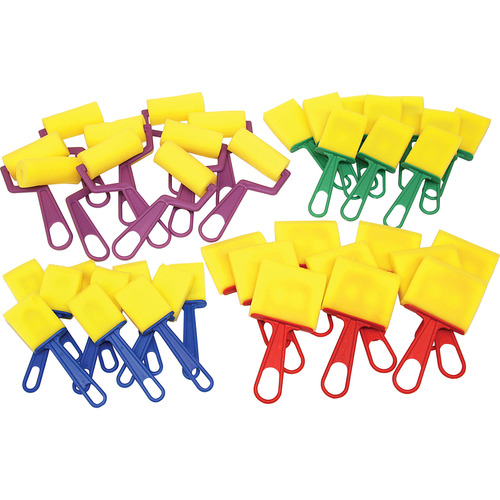 Creativity Street Foam Brushes/Rollers Classroom Pack - 40 Brush(es) Plastic