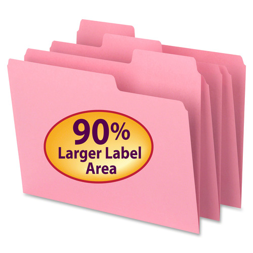 Smead 11820 Dark Pink SuperTab File Folders With Oversized Tab for sale online