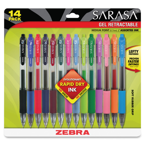 Zebra Sarasa Dry X20 Retractable Gel Pen, Bold Point, 1.0mm, Red Ink, 12 Count