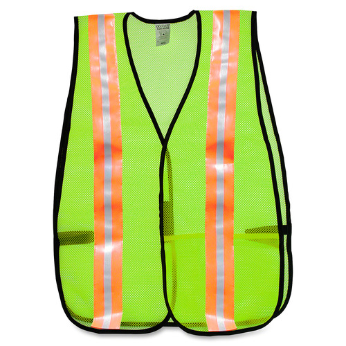 MCR Safety Mesh General Purpose Safety Vest - Visibility Protection - Mesh - Lime - Reflective Strip, Lightweight - 1 Each MCR Safety Mesh General Purpose Safety Vest - Visibility Protection - Mesh - Lime - Reflective Strip, Lightweight - 1 Each