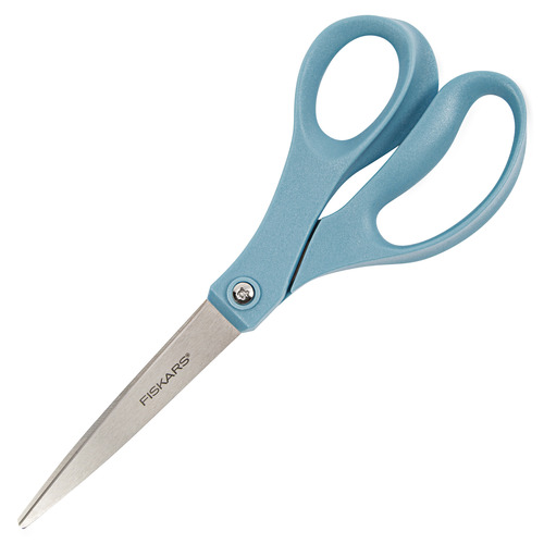 Sparco 8 Bent Multipurpose Scissors - 8 Overall Length - Bent - Stainless  Steel - Blue - 1 Each