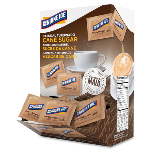 Genuine Joe Turbinado Natural Cane Sugar Packets