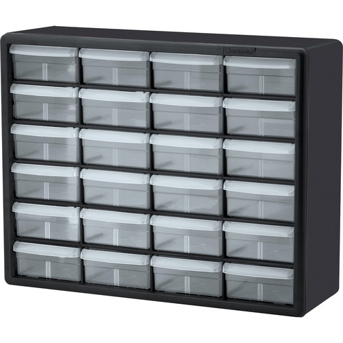 Akro-Mils 16-Drawer Plastic Storage Cabinet, Black