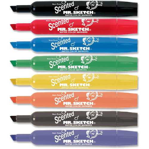 Vintage Mr. Sketch Instant Water Color Markers 8 Colors Scented