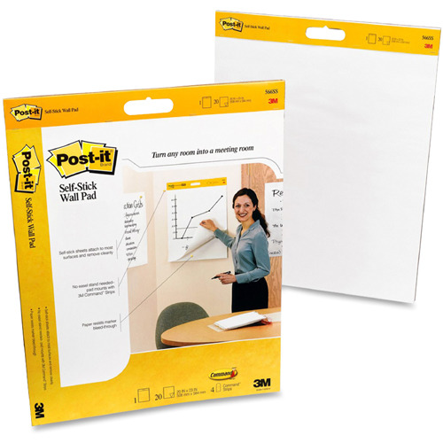 Post-it® Super Sticky Wall Pad, 20 x 23, Plain White Paper, 20 Self Stick  Sheets Per Pad - Zerbee
