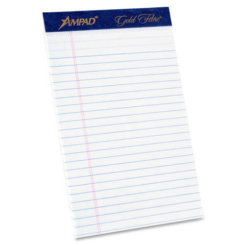 TOPS Gold Fibre Med. Ruled Prem. Jr. Legal Pads, Sold as 1 Dozen, 12 Each per Dozen