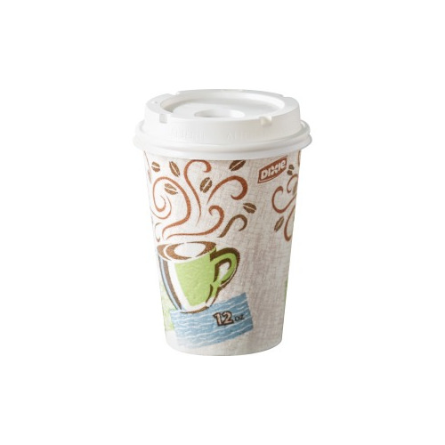 Dixie PerfecTouch Grab 'N Go 12 oz Paper Cups & Lids