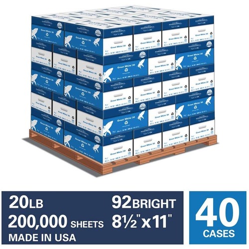 Hammermill Printer Paper, Great White 30% Recycled Paper, 8.5 x 11 - 5 Ream  (2,500 Sheets) - 92 Bright, Made in the USA