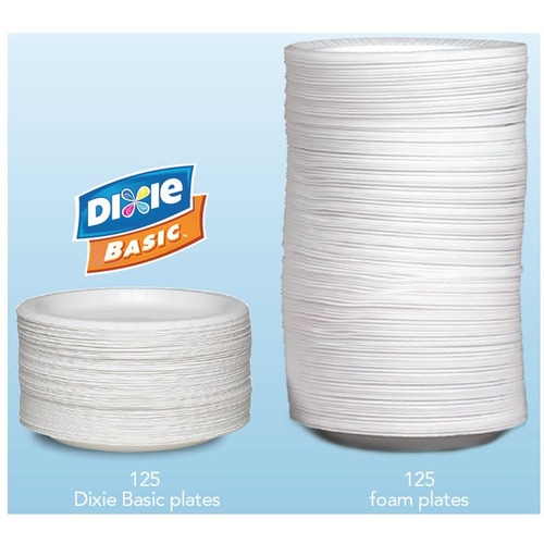 Dixie Clay Coated Paper Plates, 6 Dia, White, 100/Pack