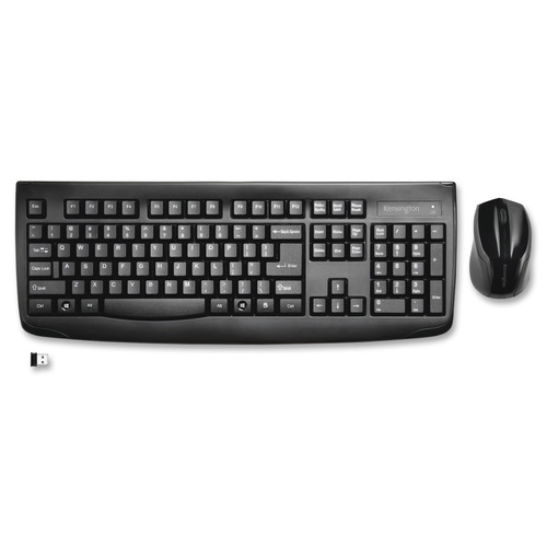Kensington Pro Fit Wireless Desktop Set - USB Wireless Bluetooth - Black - USB Wireless Bluetooth - Laser - 1000 dpi - 2 Button - Scroll Wheel - QWERTY - Black - Symmetrical - AA, AAA - Compatible with Computer, Notebook - 1 Pack