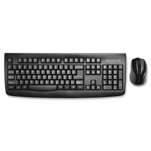 Kensington Pro Fit Wireless Desktop Set - USB Wireless Bluetooth - Black - USB Wireless Bluetooth - Laser - 1000 dpi - 2 Button - Scroll Wheel - QWERTY - Black - Symmetrical - AA, AAA - Compatible with Computer, Notebook - 1 Pack