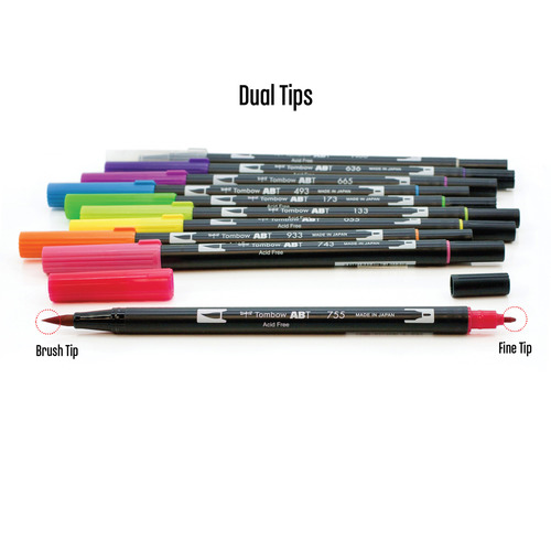 Tombow Dual Brush Markers 10/Pkg-Bright