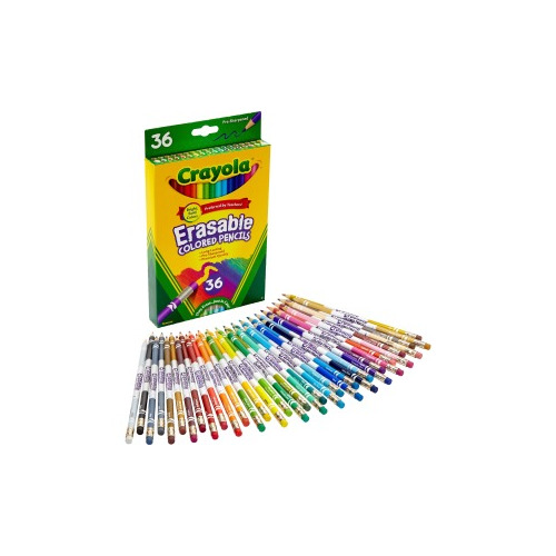 Crayola Erasable Colored Woodcase Pencils, 3.3 mm - 24 count