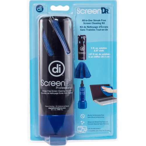 ScreenDr 5oz. Screen Cleaning Kit - For Display Screen - 5 oz - Alcohol-free, Ammonia-free, Streak-free, Non-abrasive - 1 Each - Black