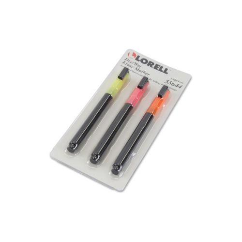 Lorell Dry/Wet Erase Fluorescent Marker, White, LLR55643