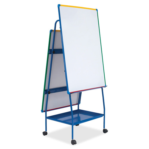 Bi-office Magnetic AdjustableDoublee-sided Easel - White Surface - Rectangle - Magnetic - Assembly Required - 1 Each