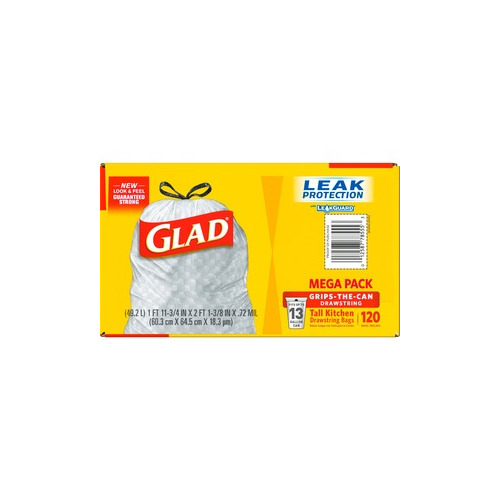 Clorox CLO78564 13 gal Glad Tall Kitchen with Drawstring Trash Bags, 1 -  Foods Co.