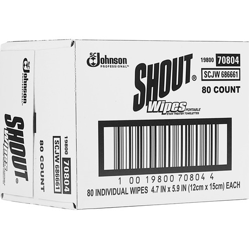 Shout Stain Treater Wipes, Box of 12 Towelettes