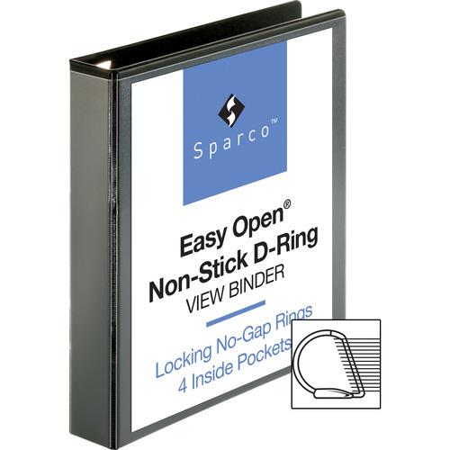 Business Source Locking D-Ring View Binder - 1 1/2
