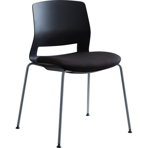 Lorell Arctic Series Stack Chairs - Black Foam, Fabric Seat - Black Back - Four-legged Base - 2 / Carton Lorell Arctic Series Stack Chairs - Black Foam, Fabric Seat - Black Back - Four-legged Base - 2 / Carton