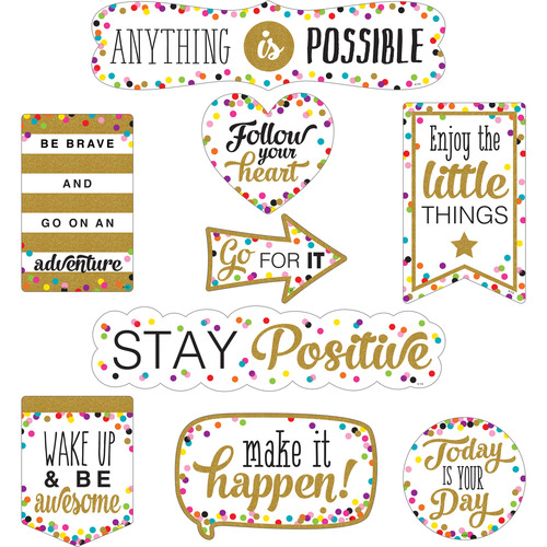 Teacher Created Resources Confetti Positive Accents - Residue-free, Write on/Wipe off - Multicolor - 1 / Pack