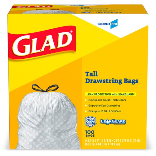 Glad ForceFlex Tall Kitchen Drawstring Trash Bags (78526BD)